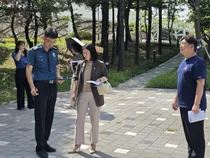 정보현 인천시의원, 동춘2동 인라인경기장 찾 자율방범대 초소 부지 점검