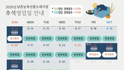 인천 남촌도매시장, 추석 성수품 4,828톤 공급…영업시간도 2시간 연장
