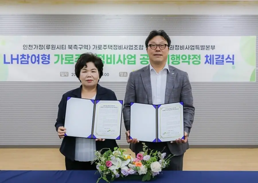 루원시티 북측구역 가로주택정비사업 조합과 공동시행 약정식