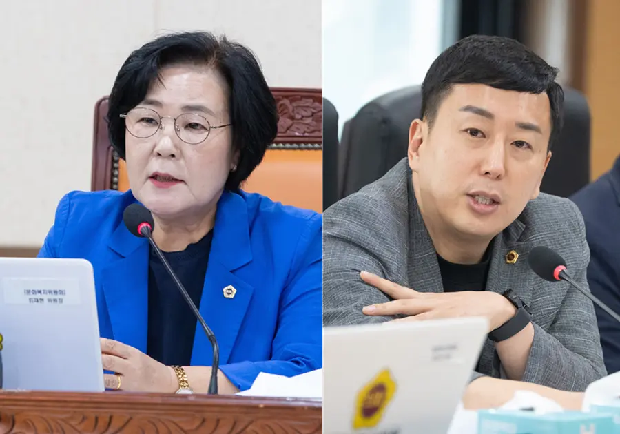 왼쪽부터 최재현 인천시의회 문화복지위원장, 김동민 인천시의원