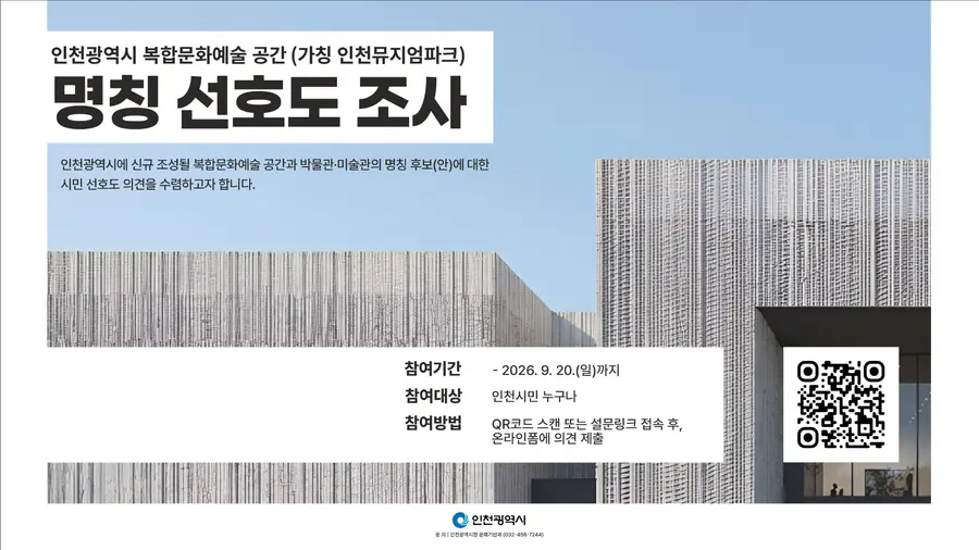 (가칭)인천뮤지엄파크 명칭 시민 선호도 조사