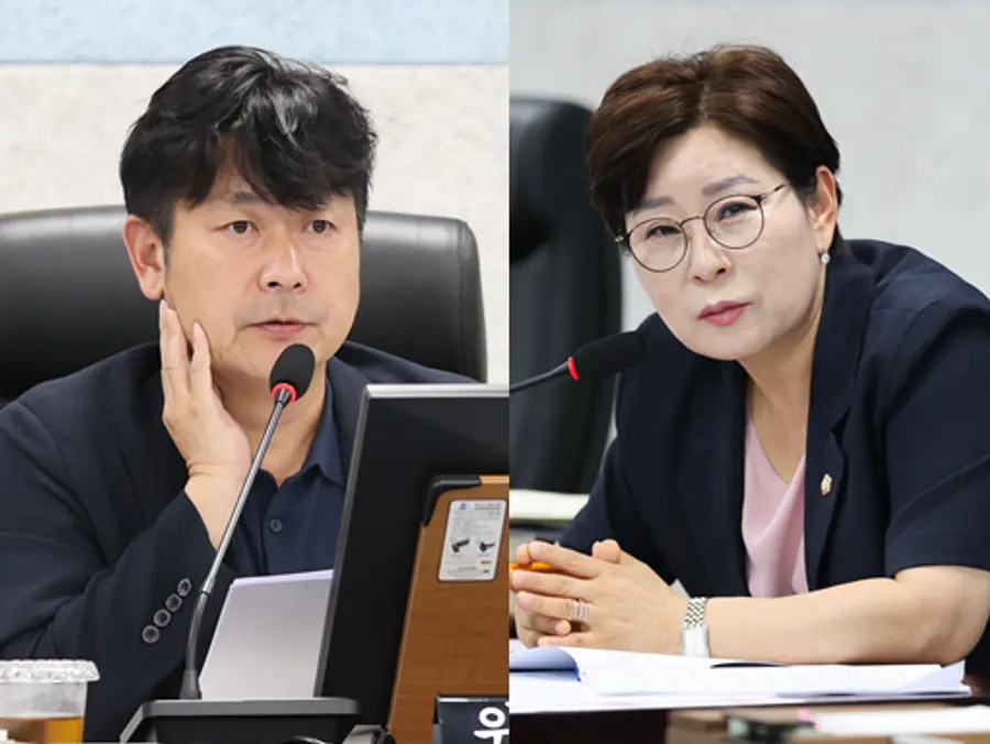왼쪽부터 김종호, 오수연 제물포구의원