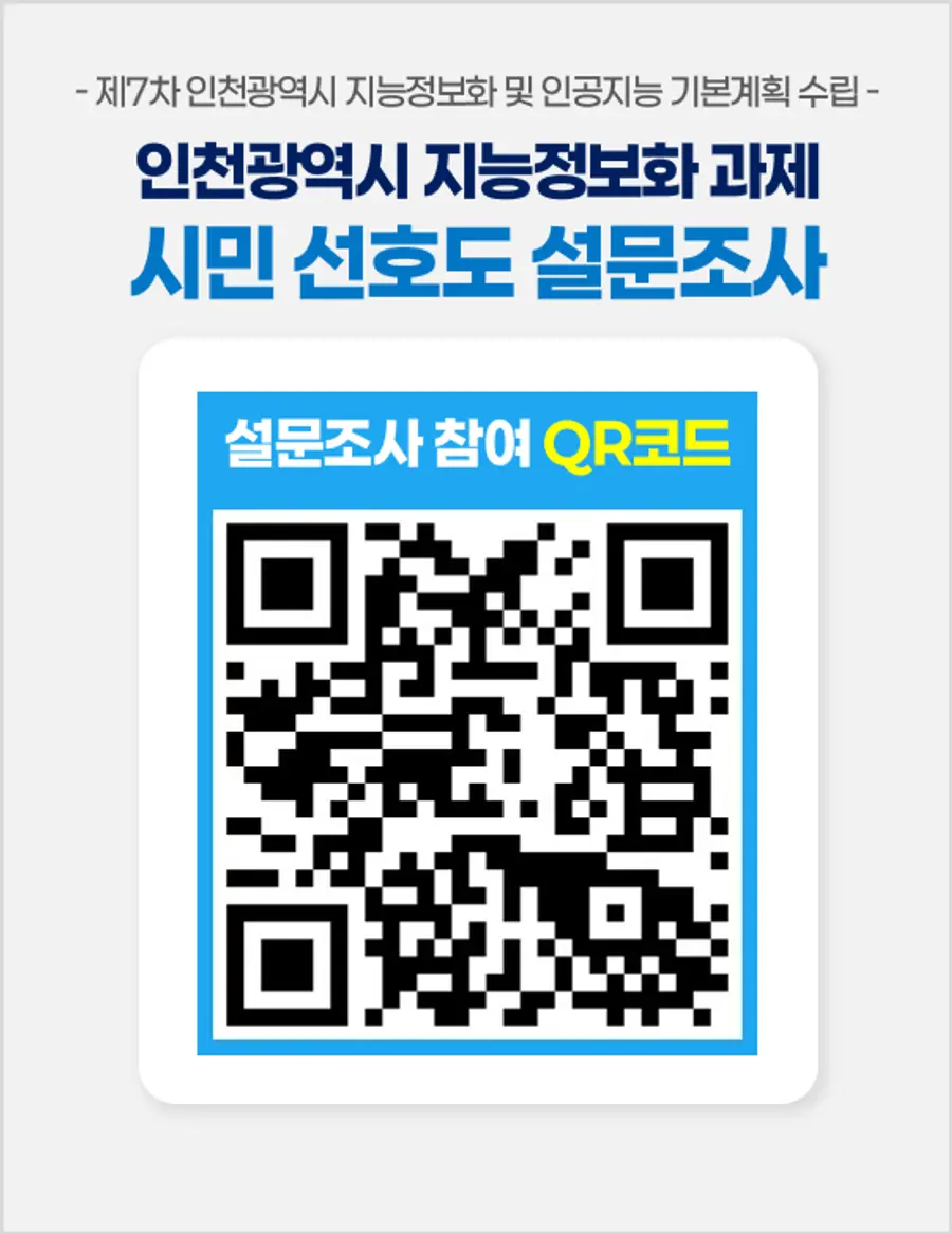 인천시, '제7차 지능정보화 기본계획' 수립 위한 온라인 시민 설문